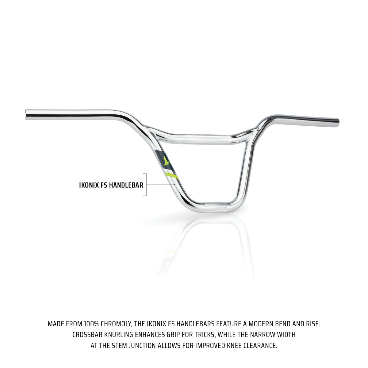 Chrome IKONIX FS bicycle handlebar on a white background