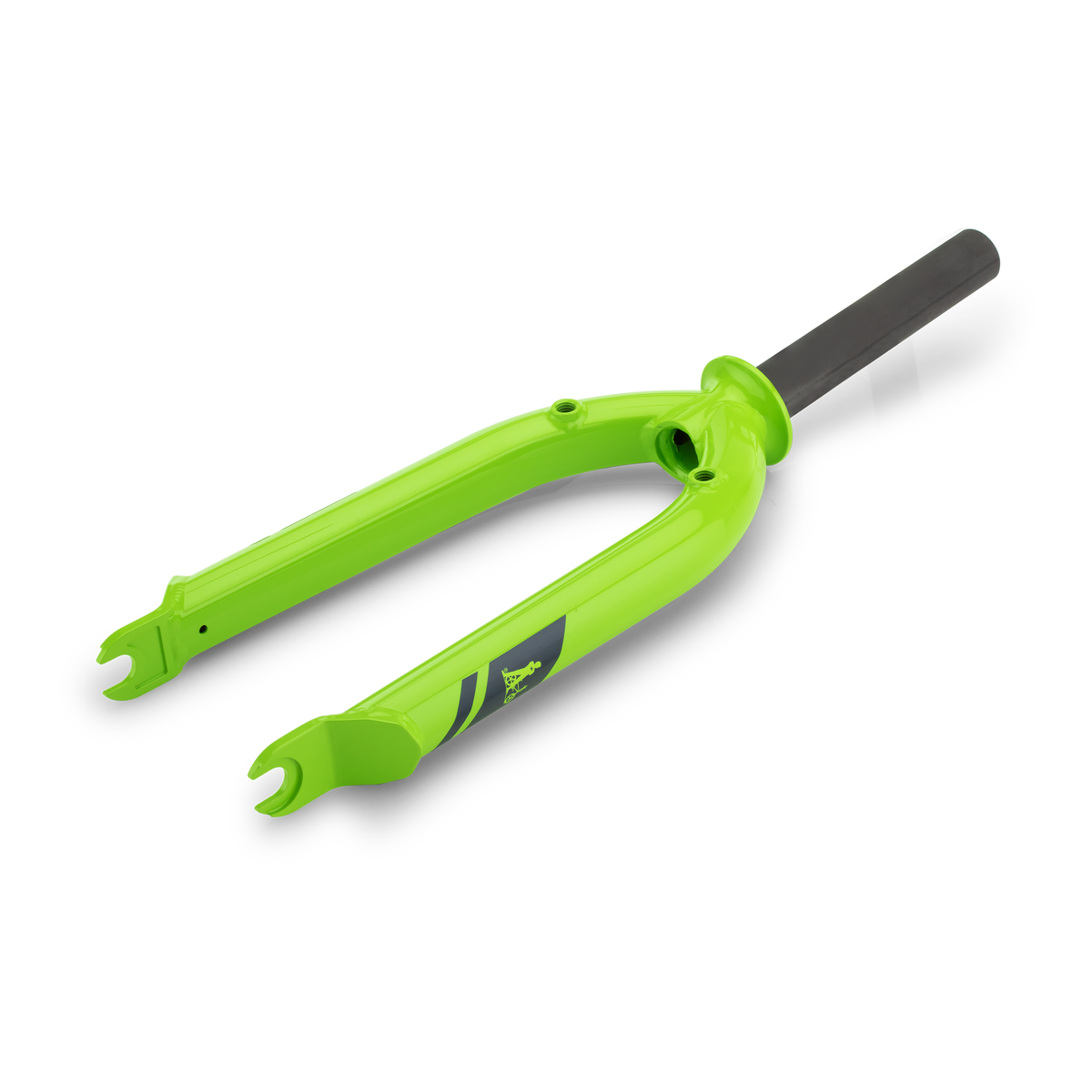 IKONIX FS1 freestyle BMX green fork with tapered head tube on a white background